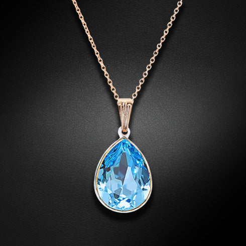 Кулон "Kristāla Lāse II (Aquamarine Blue)" с кристаллами Swarovski™